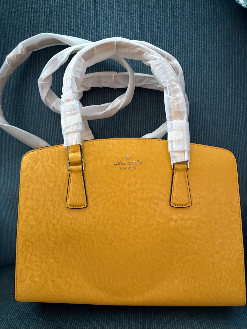 kate spade Yellow Saffiano Dome Satchel